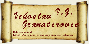 Vekoslav Granatirović vizit kartica
